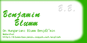 benjamin blumm business card